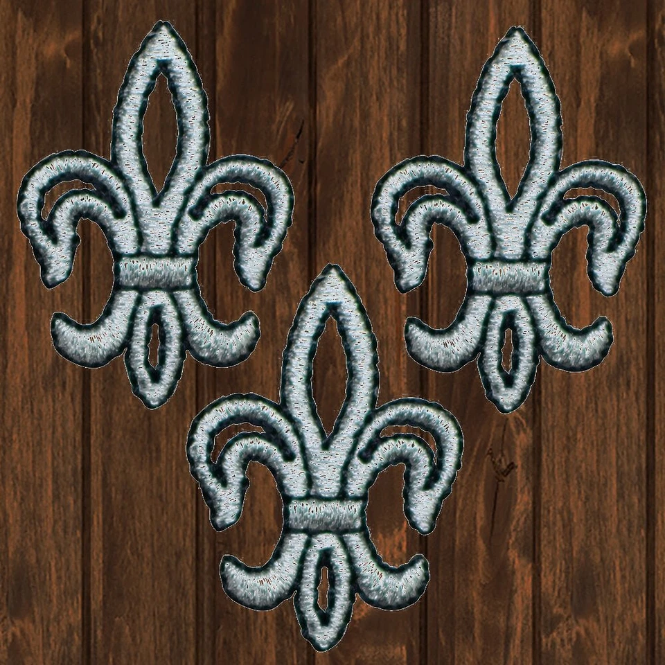 Medium Fleur De Lis Embroidered Patch — 3-Pack — Iron On - Image 1 of 1