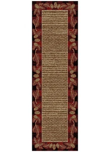 2x8 (2'3" x 7'7") Runner Lodge Cabin Pinecone Red Area Rug **FREE SHIPPING** - Picture 1 of 2
