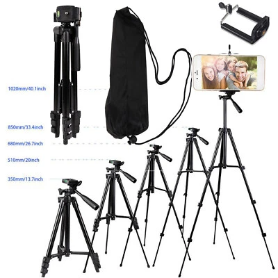 Universal Tripod Telescopic Mobile Camera Holder Stand For Apple iPhone 17 Pro - Image 1 of 4