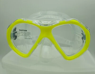 TK MAXX TYPHOON VISION DUAL LENS SNORKELLING DIVING SILICONE MASK YELOW + BOX - Image 1 of 4