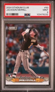 Jackson Merrill 2024 Topps Stadium Club RC Rookie #50 Padres PSA 9 - Picture 1 of 3