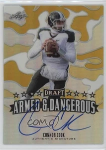 2015 Leaf Metal Draft Armed & Dangerous Gold Prismatic 1/1 Connor Cook Auto 05or - Picture 1 of 3