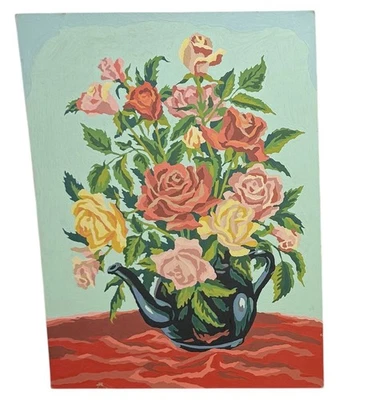 "Ramo floral pintura por número años 50 de colección 18"" X 24"" MCM sin marco" Foto 1 de 4