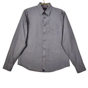 Untuckit Herren Medium einfarbig grau faltenfrei Langarm Freizeithemd mit Knöpfen - Bild 1 von 12