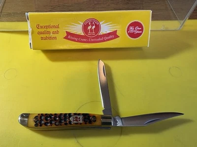 Cuchillo de Bolsillo Kissing Crane KC5067 Trapper Mango de Hueso Nuevo en Caja Hermoso Color Foto 1 de 4