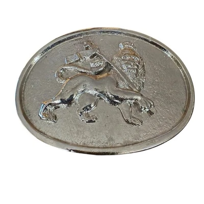 León de Judá Rastafari Plata Cinturón Hebilla Rasta León Bastón Cultura Etíope Foto 1 de 4