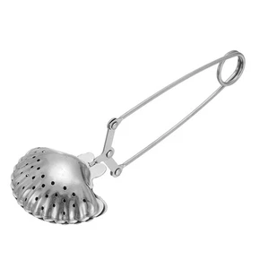 1 Pcs Stainless Steel Long Handle Tea Infuser Filter, Shell Shaped Silver - Picture 1 of 7
