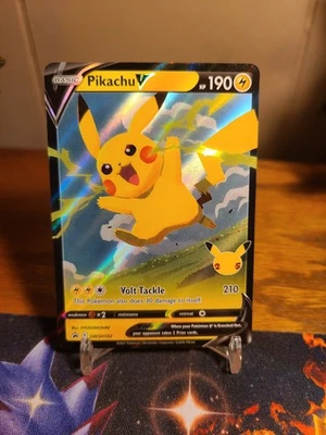 Pikachu V SWSH143 Pokemon Sword & Shield Promo Card Stamped 25th Celebrations NM - Image 1 of 3