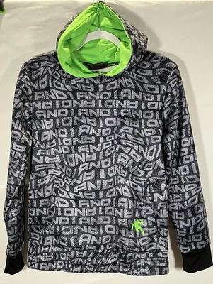 Sudadera con Capucha AND1 Juvenil XL Talla 14-16 Baloncesto Deletrear Logo Todo Plateado y Negro Foto 1 de 4