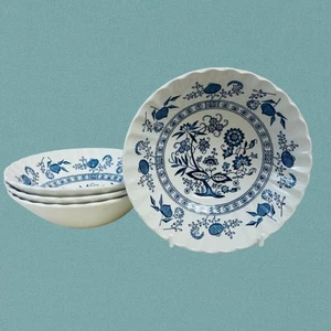 4 x Blue Nordic Cereal Bowls Soup Dish by J & G Meakin - Picture 1 of 11