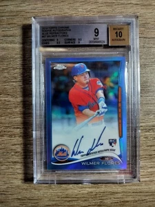 2014 Topps Chrome WILMER FLORES Autograph Auto Blue Refractor /199 Rookie RC #67 - Picture 1 of 2