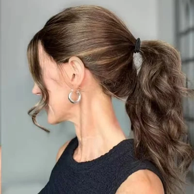 Pelucas onduladas de encaje completo resaltado marrón rubio Balayage 100 % pelucas de cabello humano 16 pulgadas Foto 1 de 4