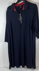 Women’s MSK navy dress. Orange trim inside color. Gold zipper with ring pull 2XL - Picture 1 of 7