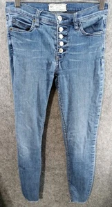 Free People Jeans Damen Größe 26 Blau Knopfleiste mittlere Waschung 61855-16515125 - Bild 1 von 9