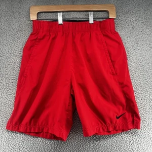 Nike Dri-Fit Pantaloncini Sportivi Rosso Piccolo Uomo Poliestere Leggero Corsa Palestra - Foto 1 di 9