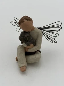 Willow Tree Engel des Trostes Junge mit Hund Welpe Figur Metallflügel Susan Lordi - Bild 1 von 6