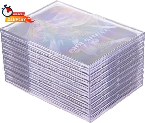 Cards Sleeves Top Loaders 10 Hard Acrylic Card Protector Clear Card Brick + 2 Di - Picture 1 of 12