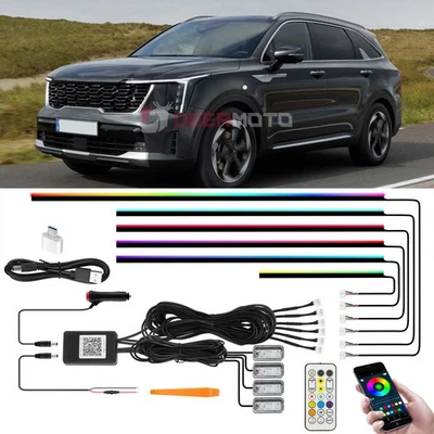 For Kia Sorento 10 in 1 Car Interior LED Ambient Neon Light Atmosphere Lights - Изображение 1 из 4