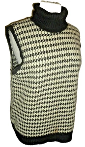 Lauren Ralph Lauren Vintage Houndstooth Wool Blend Sweater Vest Turtleneck XL - Picture 1 of 6