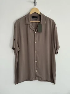 Camisa Allsaints “Venecia” Manga Corta Ramskull Marrón Castaño L/relajada **NUEVA** - Imagen 1 de 12