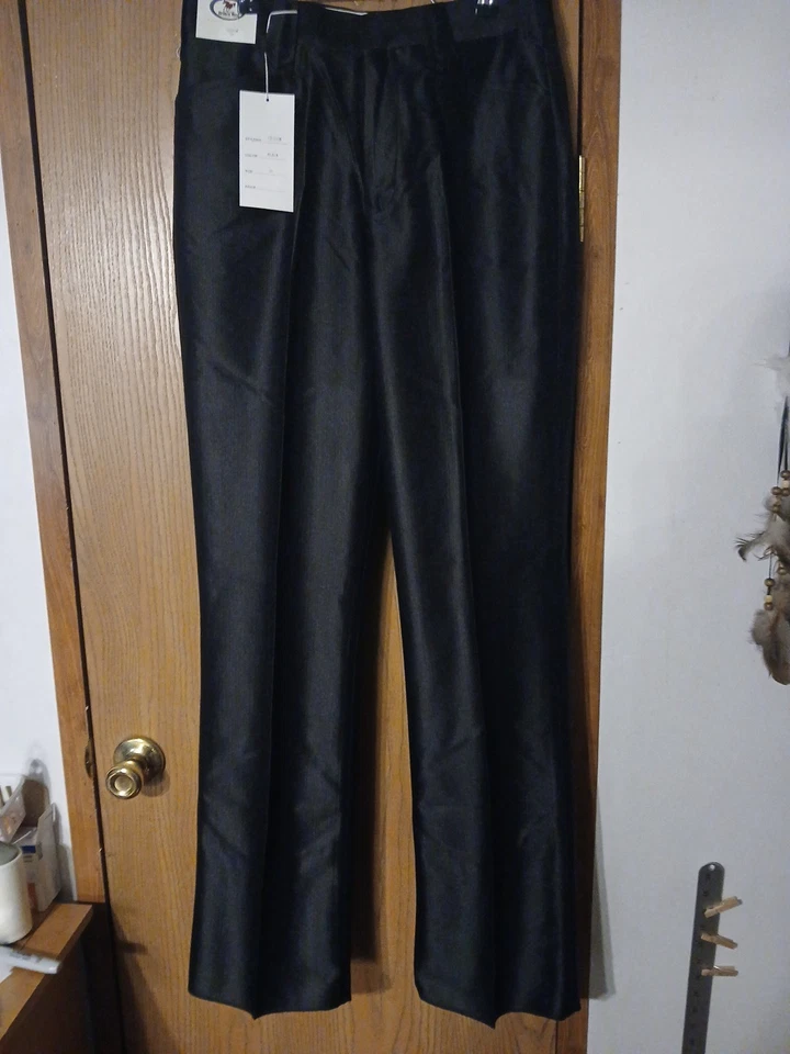 Men's Bronco West Black Flat Front pants Sz 36 Inseam 38 Unfinished NWT 41ra - Image 1 of 4