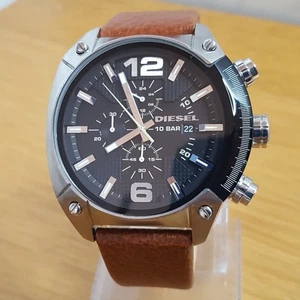Reloj Cronógrafo Hombre XXL Diesel DZ4296 Desbordamiento Cuero Marrón Estilo Militar NUEVO - Imagen 1 de 11