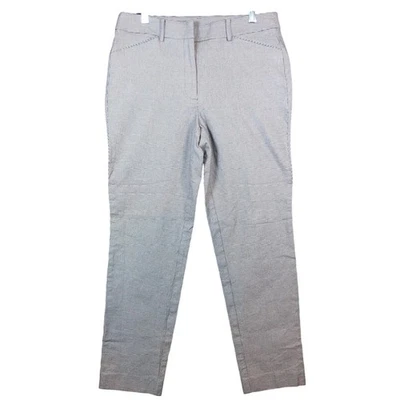 Brooks Brothers 女式裤子黑色奶油色千鸟格斜纹斜纹踝弹力 8  — 第 1/4 张图片