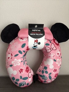 Disney Minnie Mouse rosa Blumen Memory Foam Nackenkissen mit Ohren und Schleife - Bild 1 von 14