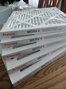 (5 PACK) Anycore 10x10x1 MERV 8 Pleated AC Furnace Air Filter - Open Box New - Picture 1 of 2