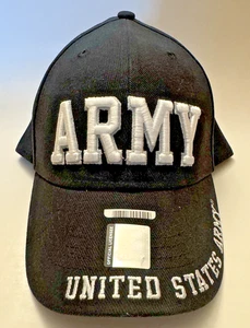 Mütze US Army bestickt Buchstaben schwarz-weiß lizenziert - Bild 1 von 4