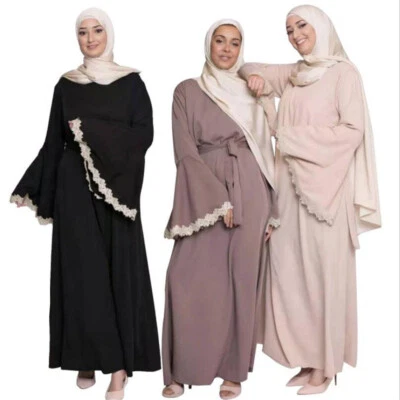 Women Abaya Dubai Kaftan Muslim Maxi Party Dress Islam Caftan Gown Robe Ramadan