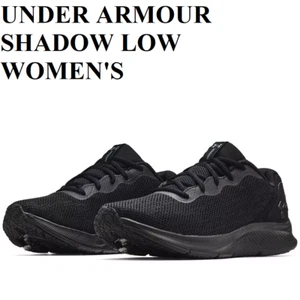 UNDER ARMOUR UA SHADOW LOW LACE-UP SNEAKERS TRAINER WOMEN SHOES BLACK SIZE 7 NEW - Picture 1 of 8