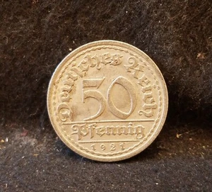 Germany 1921-A (Berlin) 50 pfennig, Weimar period, decent grade, KM-27 (GE2) - Picture 1 of 6