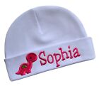 Personalized Embroidered DINOSAUR Baby Girl Hat with Custom Name 100% Cotton