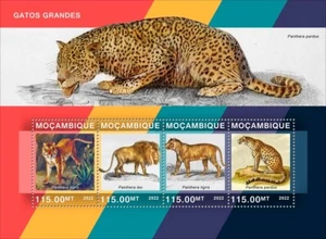 Big Cats MNH Stamps 2022 Mozambique Miniature Sheet 4 Stamps - Picture 1 of 1