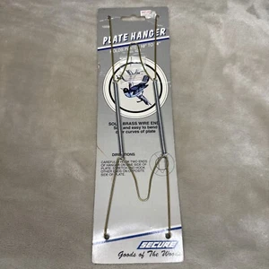 Plate Hanger Secure Goods Of The Woods 10008 10” To 14” Solid Brass Ends - Picture 1 of 2