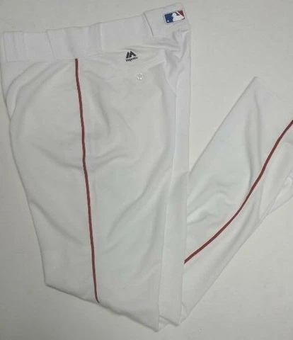 RED SOX WHITE FLEX BASE AUTHENTIC MAJESTIC PRO BASEBALL PANTS 32-42 WAIST Cover