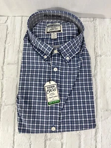 Jos. A. Bank 1905 brrr Comfort Stretch Tailored Fit Blue Plaid Shirt Size XLarge - Picture 1 of 3