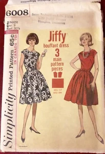 Simplicity Schnittmuster 6008 Größe Junior 9 Kleid 1965 Vintage - Bild 1 von 2