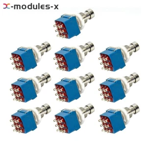 10PCS 3PDT 9 Pins Box Stomp Guitar Effect Pedal Foot Switch True Bypass Metal - Picture 1 of 6