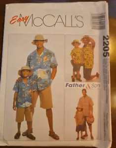 McCall's 2205 Father & Son Shirt, Shorts, Hat Sizes Boy 3 - 8 Men S - XXL Uncut - Picture 1 of 6