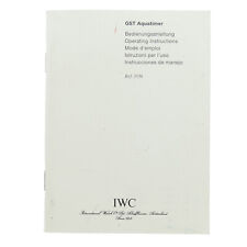 IWC GENUINE GST AQUATIMER REF.3536 OPERATING INSTRUCTIONS MANUAL BOOKLET