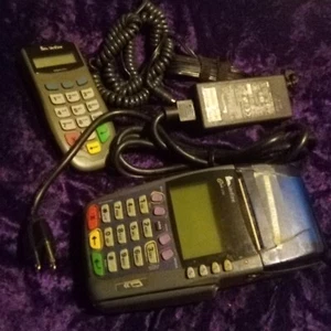 Verifone Omni 3750 Credit Card Terminal & Power Supply & Pinpad Pin Reader - Picture 1 of 2