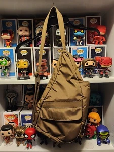 AMERIBAG HEALTHY BACK BAG SLING TRAVEL BAG NYLON ADJUSTABLE STRAP BROWN - Picture 1 of 8