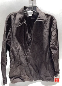 Bon Worth Women's Large Jacket Coat Brown W/ Stripes - Picture 1 of 3