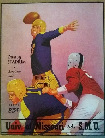 Vintage SMU College Football Game Day Program Poster 11" x 14" Cover