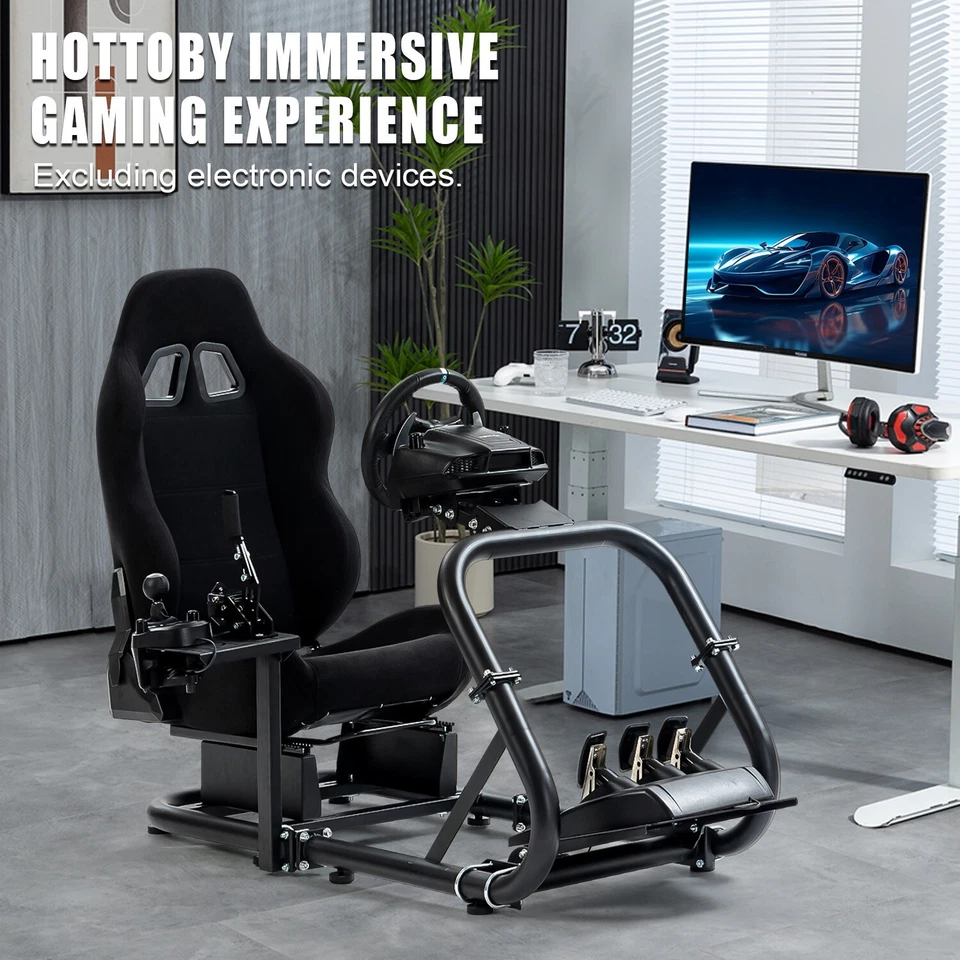 Hottoby Sim Racing cabina o asiento o triple monitor soporte apto para Logitech G29 G920 Foto 1 de 1