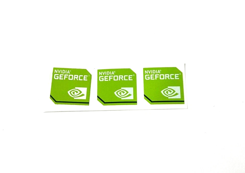 3 pezzi NVIDIA GEFORCE adesivo etichetta logo decalcomania custodia badge 17 mm x 17,5 mm - Immagine 1 di 1