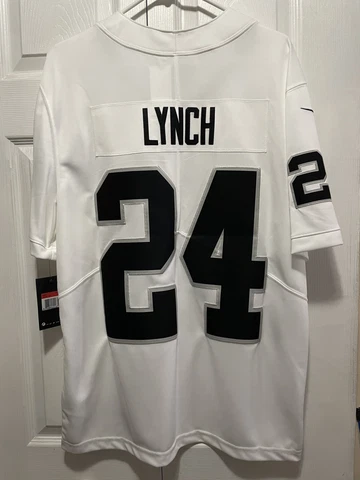 Authentic Marshawn Lynch Mens Nike Vapor Raiders White Limited Jersey Size Large Cover