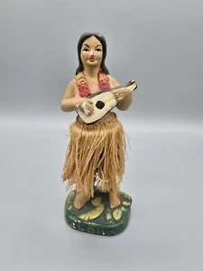 VINTAGE HULA GIRL DANCER NODDER Wobble Bobble 1950s 7” CHALKWARE - Picture 1 of 8